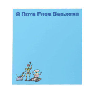 Fijne leuke robots trio cartoon notitieblok