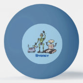 Fijne leuke robots trio cartoon pingpongballen (Voorkant)