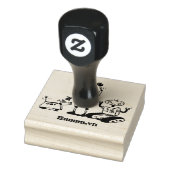 Fijne leuke robots trio cartoon 	rubberstempel (Stempel)