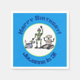 Fijne leuke robots trio cartoon servet