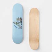 Fijne leuke robots trio cartoon skateboard (Voorkant)