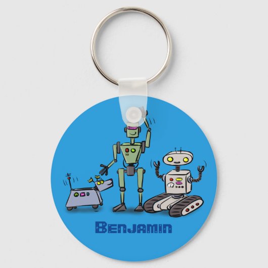 Fijne leuke robots trio cartoon sleutelhanger (Voorkant)