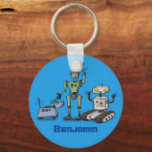 Fijne leuke robots trio cartoon sleutelhanger (Voorkant)