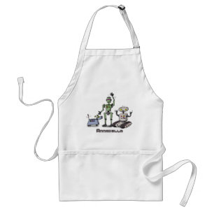Fijne leuke robots trio cartoon standaard schort