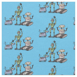 Fijne leuke robots trio cartoon stof
