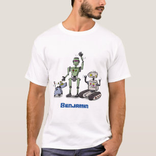 Fijne leuke robots trio cartoon t-shirt