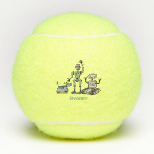 Fijne leuke robots trio cartoon tennisballen