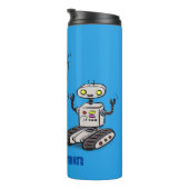 Fijne leuke robots trio cartoon thermosbeker (Geroteerd rechts)