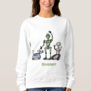 Fijne leuke robots trio cartoon trui