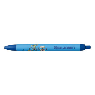 Fijne leuke robots trio cartoon zwarte inkt pen