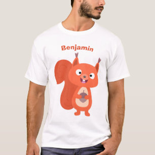 Fijne leuke rode eekhoorn cartoon illustratie t-shirt