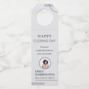 Fijne Lijnen Sluitingsdag Vastgoedmakelaar Grijs Flessenhanger