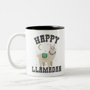 Fijne Llamadan Grappige Ramadan Schattig Alpaca Ge Tweekleurige Koffiemok
