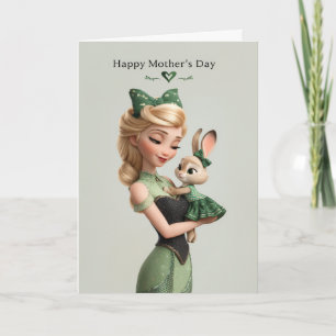 Fijne mama en baby konijn Gelukkige Moederdag Kaart