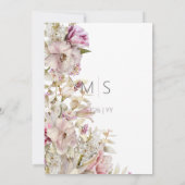 Fijne Moderne Roze Blush Roos & Lily Kaart (Achterkant)