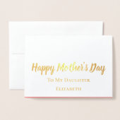 Fijne Moederdag aan mijn dochter Elegant Gold Folie Kaarten (Voorkant met envelop)