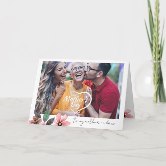 Fijne Moederdag aangepaste foto tekst Schoonmoeder Feestdagen Kaart (Voorkant)