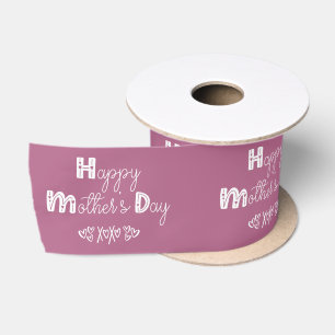 Fijne Moederdag Cute Doodle Typografie Roze Lint