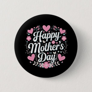 Fijne Moederdag Cute Floral Moeder Oma Ronde Button 5,7 Cm