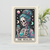 Fijne Moederdag De Genezer Tarot Skelet Kaart (Staand voorkant)