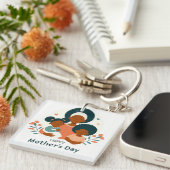 Fijne Moederdag- Een Moeders Liefdevolle Omhelzing Sleutelhanger (Voorkant Rechts)