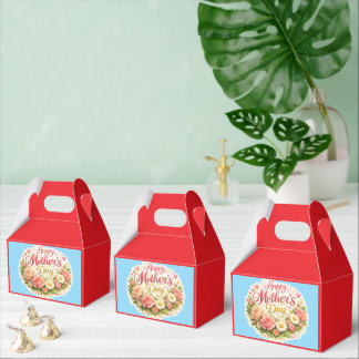 Fijne Moederdag elegante bloemrijke rode feestguns Bedankdoosjes