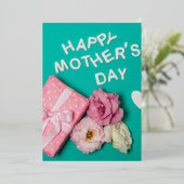 Fijne Moederdag  Folie Uitnodiging (Staand Voorkant)