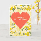 Fijne Moederdag gele florale kaart (Gele Bloem)