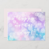 Fijne Moederdag! Glam Paarse Bokeh Sparkles Briefkaart (Voorkant / Achterkant)