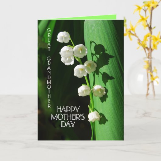 Fijne Moederdag grootmoeder Lily van de V Kaart (Gele Bloem)