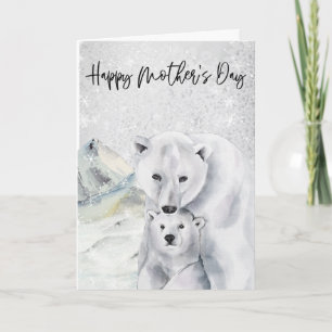 Fijne Moederdag Ijsbeer Mama  Kaart