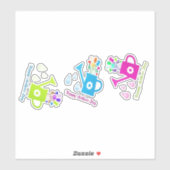 Fijne Moederdag kleurige waterblikken Sticker (Vel)