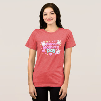 Fijne Moederdag - Knuffel Konijn met Bubbles Tri-Blend Shirt