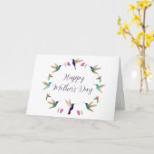 Fijne Moederdag Kolibrie  Kaart (Gele Bloem)