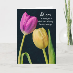Fijne Moederdag Mama Oprechte Tulpen Feestdagen Kaart