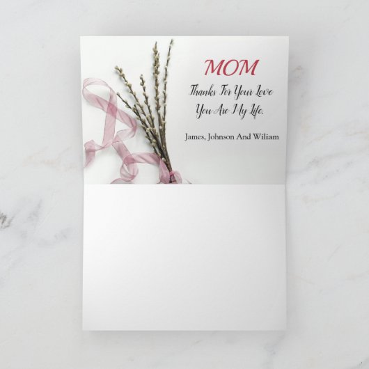 Fijne Moederdag met bloemen Kaart (Binnen)