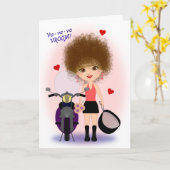 Fijne Moederdag met een motorfiets mama! Kaart (Gele Bloem)