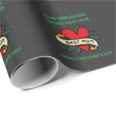 Fijne Moederdag met liefde en bloem Cadeaupapier (Rol Hoek)