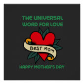 Fijne Moederdag met liefde en bloem Perfect Poster (Voorkant)