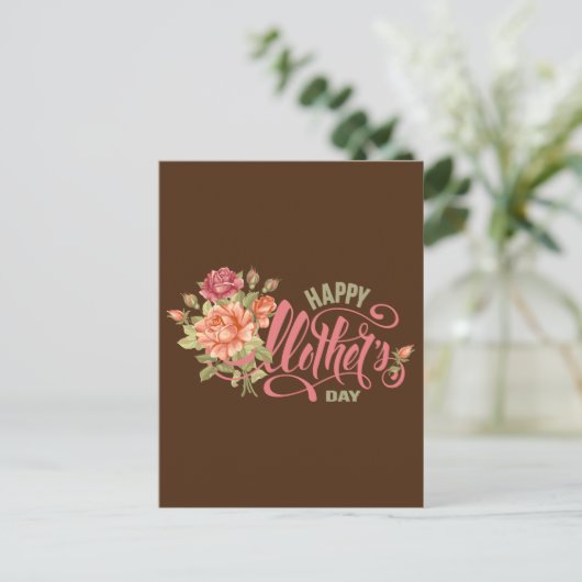 Fijne Moederdag met liefde en bloemen lente Briefkaart (Staand voorkant)