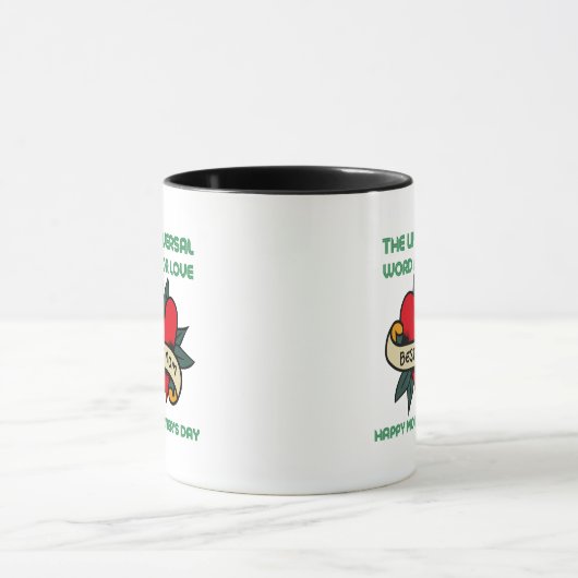 Fijne Moederdag met liefde en blote koffie-Mok Mok (Midden)