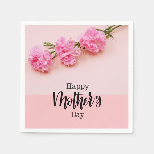 Fijne Moederdag met roze anjerventilator Servet (Voorkant)