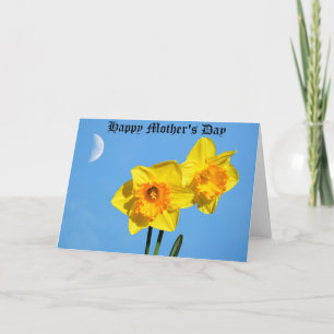 Fijne Moederdag Narcissen Gouden Medaille bloemen Kaart