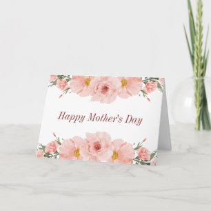 Fijne Moederdag Roze Bloemen Kaart