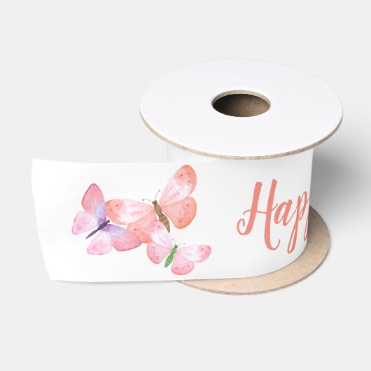 Fijne Moederdag Script Pretty Butterfly Lint (Spoel)