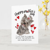 Fijne Moederdag van je Yorkie Dog Kaart (Gele Bloem)