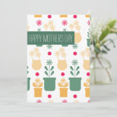Fijne Moederdag Vintage Bloemen Kaart (Staand voorkant)