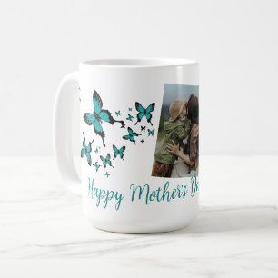 Fijne Moederdag Vlinder Schattige Foto Koffiemok