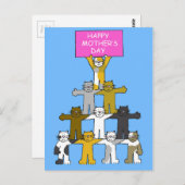 Fijne Moederdag voor Cat Lover. Briefkaart (Voorkant / Achterkant)