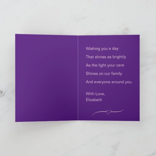 Fijne Moederdag Voor Mijn Schoonzus Paars Kaart (Binnen)